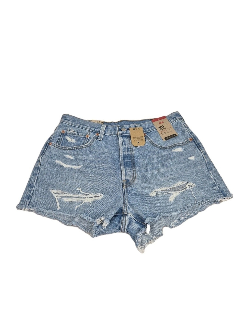 Levi's 501 Womens Size 30 High Rise Distressed Button Fly Cut Off Jean Shorts 28